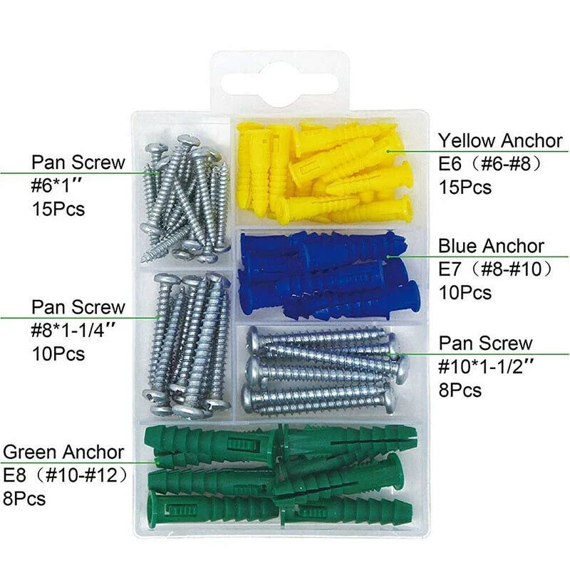 Wandpluggen 66 delig set (pluggen en schroeven)