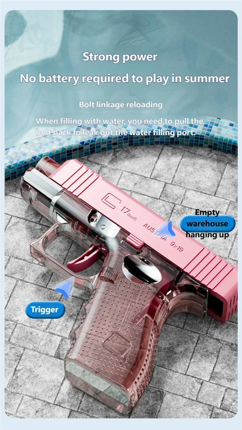 Mini Water Gun without Batteries for Outdoor Fun