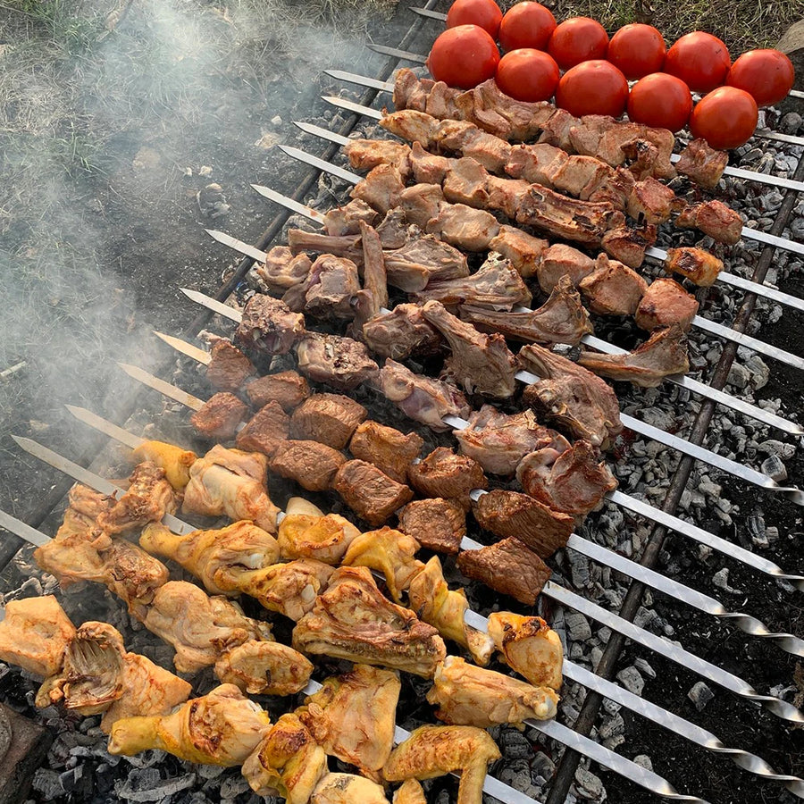 Barbecue spiezen 6 stuks plat roestvrij staal