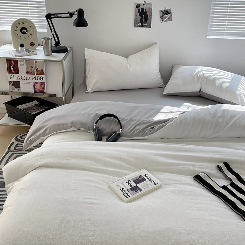 Dekbedovertrekset microfiber 3-delig met rits