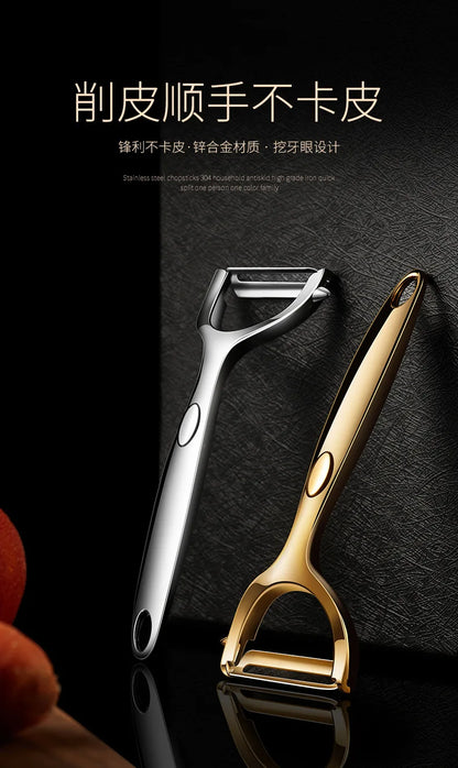 Roestvrijstalen dunschiller met antislip handvat