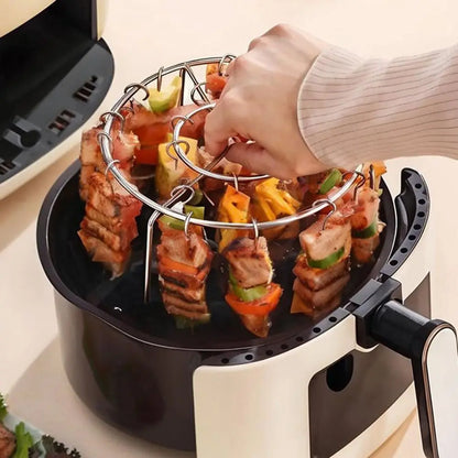 Airfryer spiesjesrek rond roestvrij staal
