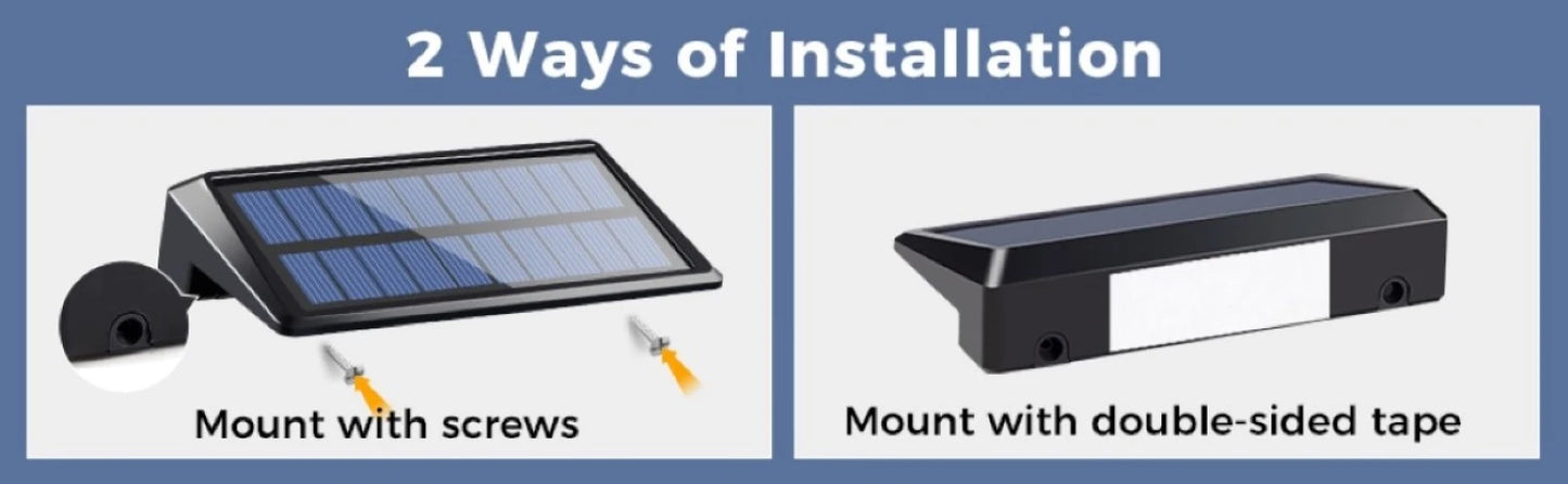 2-pack Solar Wandlampen 4 LED Waterdicht