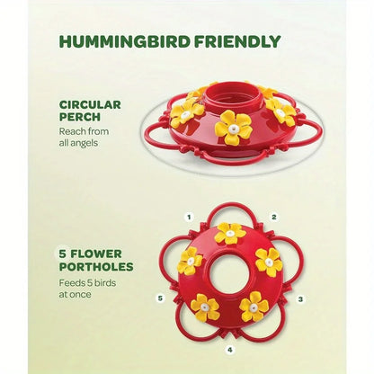 Vogelvoerbak hangend 5 poorten 400ml plastic