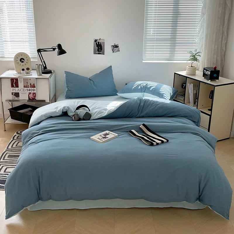 Dekbedovertrekset microfiber 3-delig met rits