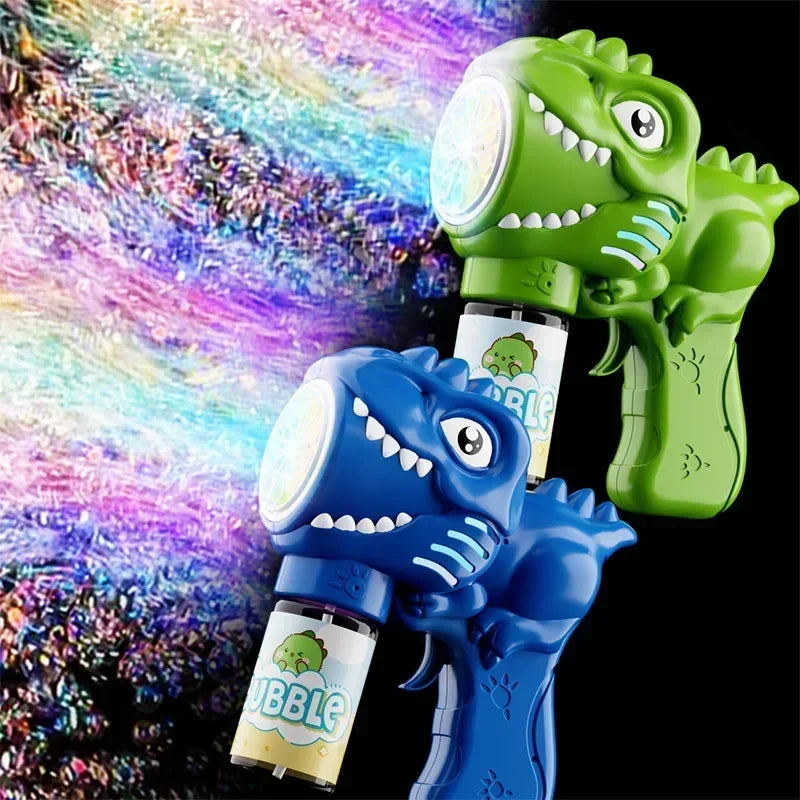 Dinosaurus bubbelmachine met licht 6 openingen