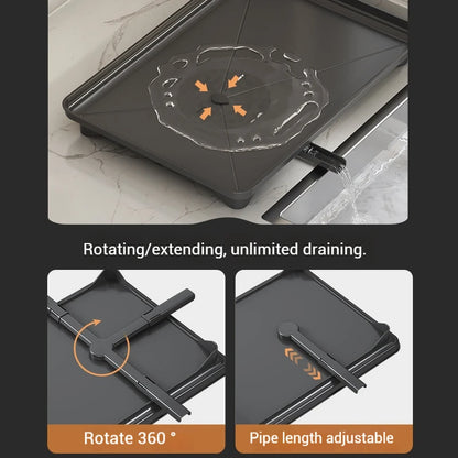 Verstelbaar Afwasrek Boven Gootsteen Met Draaibare Afvoer