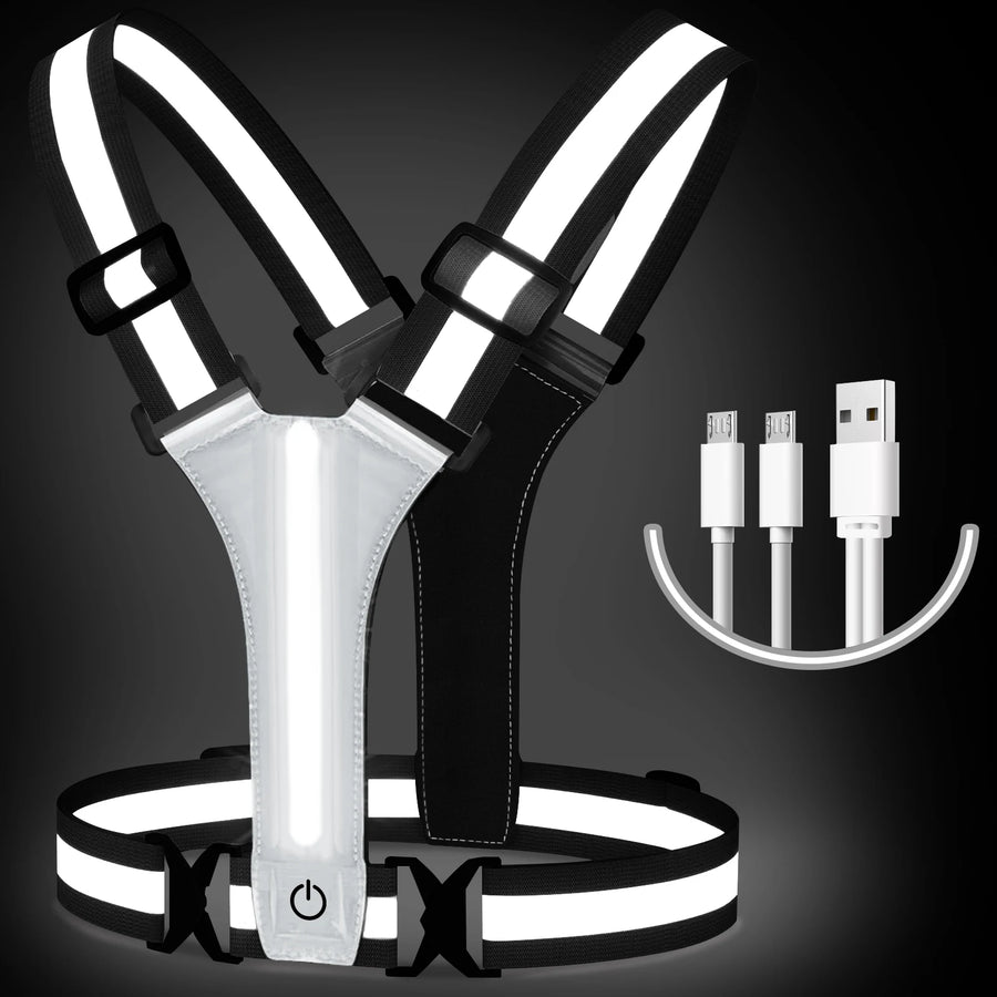 LED Safety Vest USB Rechargeable | High Visibility for Night Sports