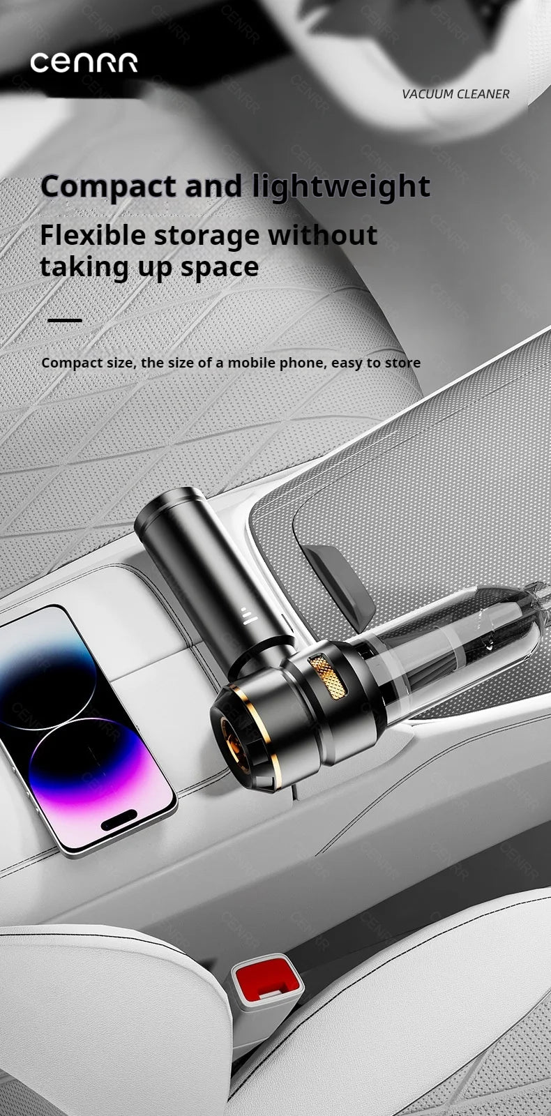 Compact Cordless Handheld Vacuum Cleaner for Car and Home