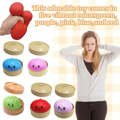Squishy stressbal dumpling vrolijk gezicht