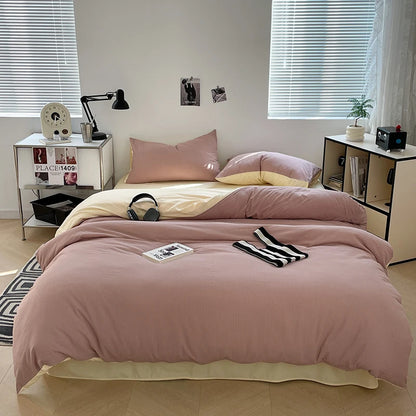 Dekbedovertrekset microfiber 3-delig met rits