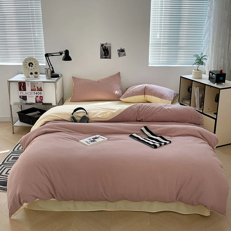 Dekbedovertrekset microfiber 3-delig met rits