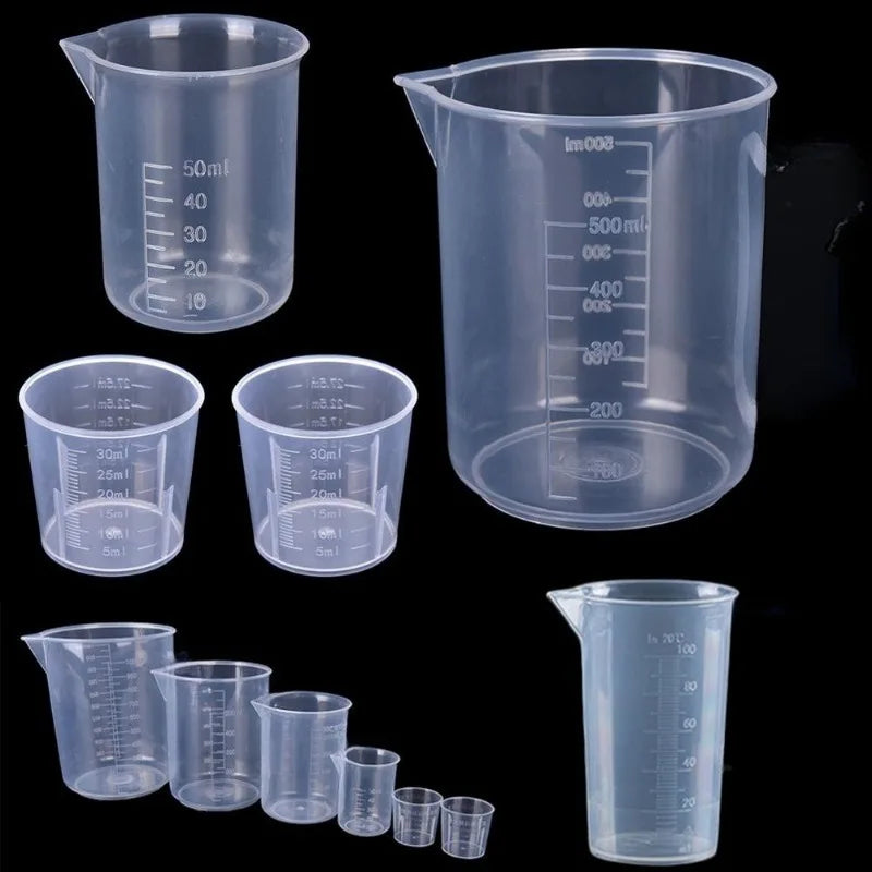 6-Piece Clear Plastic Measuring Cup Set
