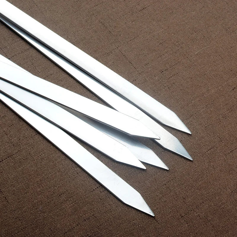 55 cm BBQ Skewers with Long Handle - Reusable Stainless Steel