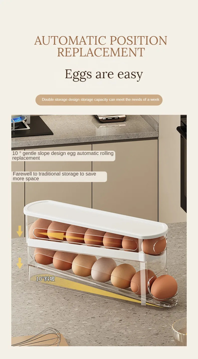Automatic Double-Layer Egg Dispenser for Refrigerator