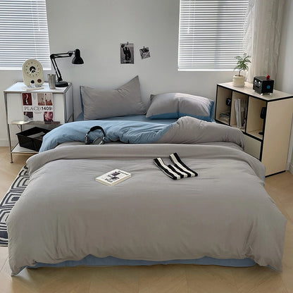 Dekbedovertrekset microfiber 3-delig met rits