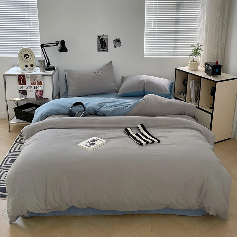 Dekbedovertrekset microfiber 3-delig met rits