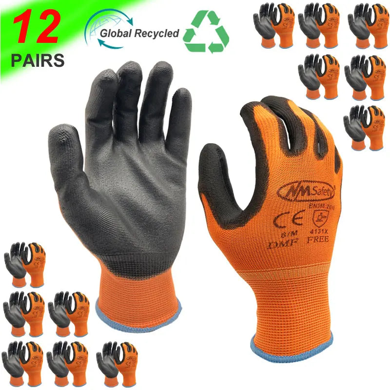 Werkhandschoenen PU-coating 12 paar