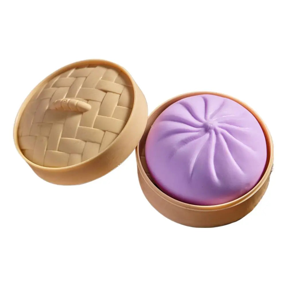 Kleurrijke Dumpling Stressbal Fidget Toy met Stoommandje