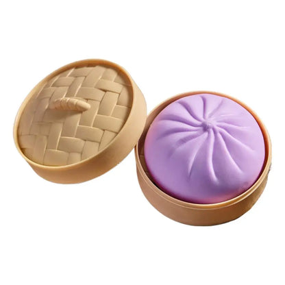 Kleurrijke Dumpling Stressbal Fidget Toy met Stoommandje