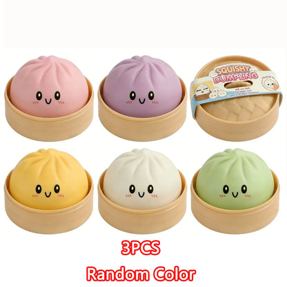 Squishy stressbal dumpling vrolijk gezicht