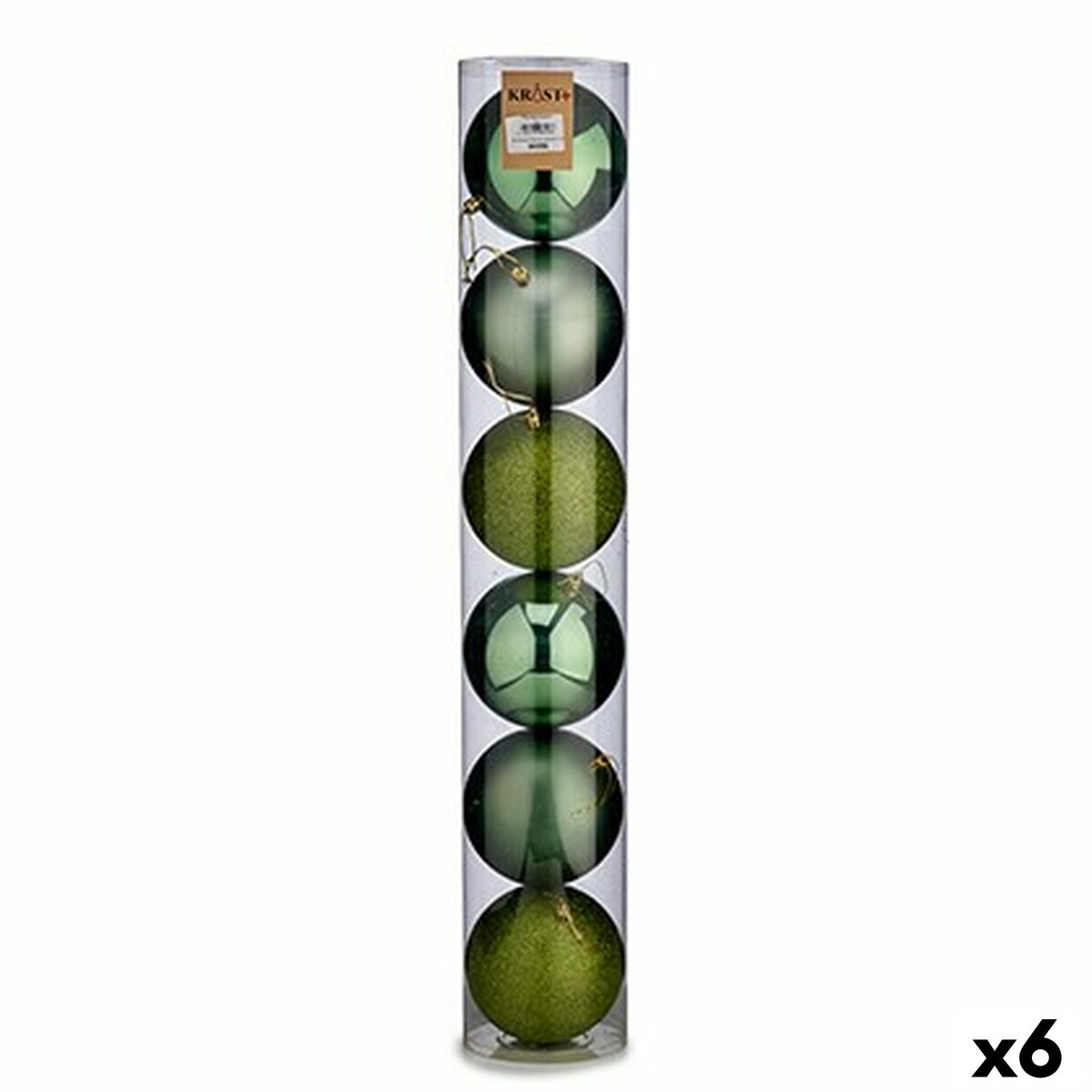 Krist+ Set Kerstballen Krist+ 00804 Groen Plastic Ø 12 Cm 6 Onderdelen (6 Stuks)