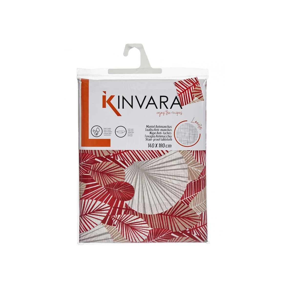 Kinvara Vlekbestendig Tafelkleed Kinvara Ancara-21520-13 Beige Kastanjebruin Dun Canvas Anti-Vlek Lakens 140 X 180 Cm (10 Stuks)