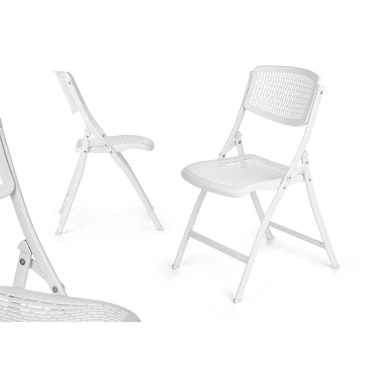 Gift Decor Vouwbare Stoel 12721 Wit 59 X 50 X 82 Cm 108 X 11,5 X 50 Cm (4 Stuks)