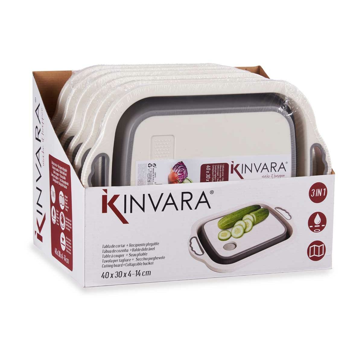 Kinvara Snijplank Kinvara Z-017 Wit Grijs 29,8 X 5 X 40 Cm (6 Stuks)