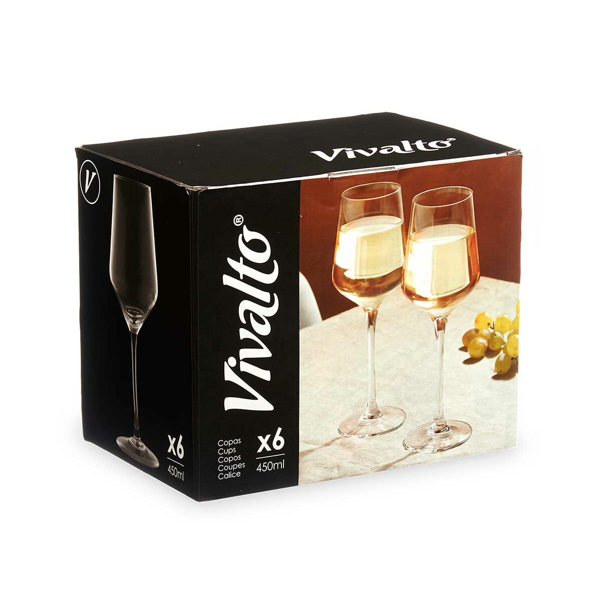 Vivalto Wijnglas Vivalto Rej6345/Bhz6 Transparant Glas 450 Ml (6 Stuks)