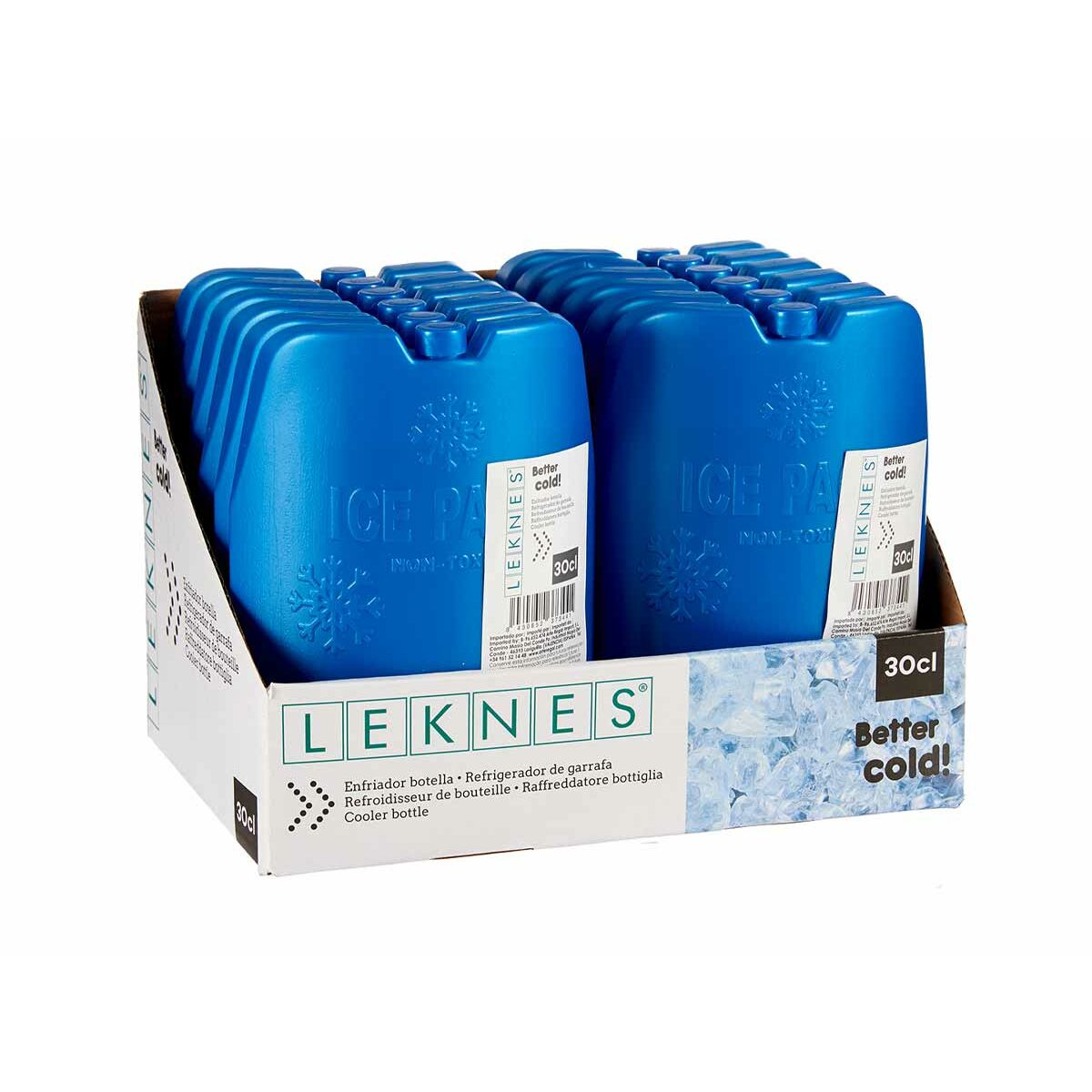 Leknes Wijnfleskoeler Leknes Tk22300 Blauw Polyethyleen 300 Ml 12 X 17 X 4,5 Cm (12 Stuks)