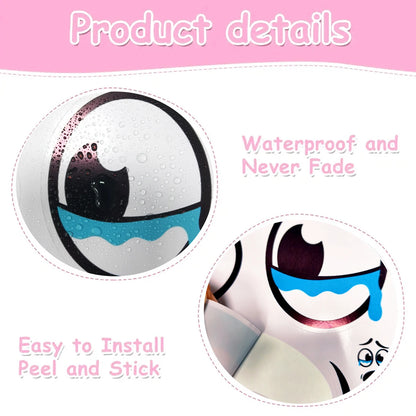 Prullenbak Stickers met Cartoon Gezichten