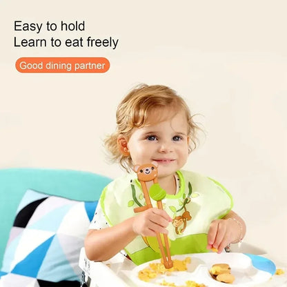 Kinder Eetstokjes Leertraining Dierenvorm Met Voedselveilig ABS Silicone 3 Pack Huismerken.nl