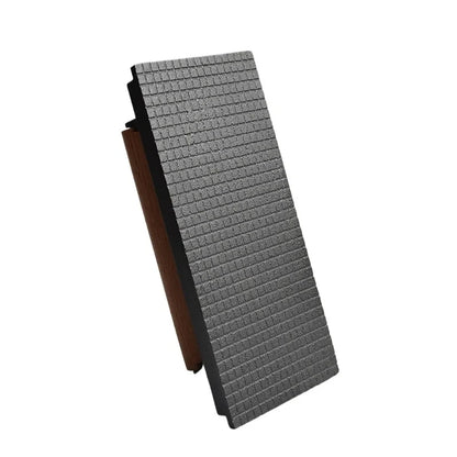 Burgerpers aluminium rond met houten handvat