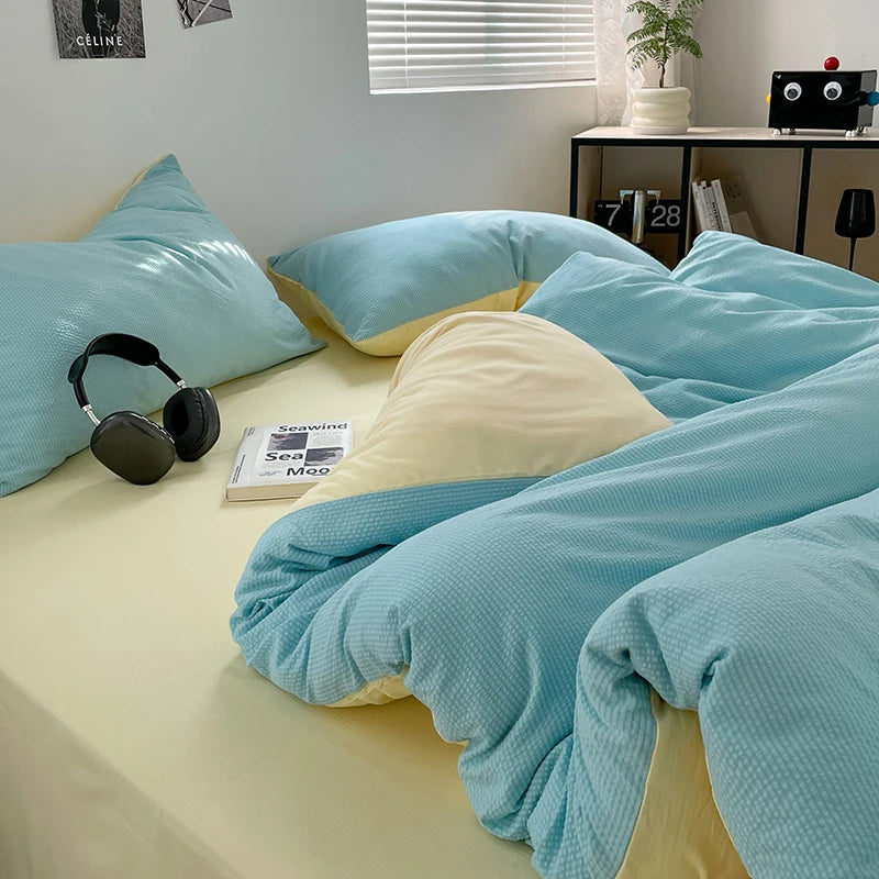 Dekbedovertrekset microfiber 3-delig met rits