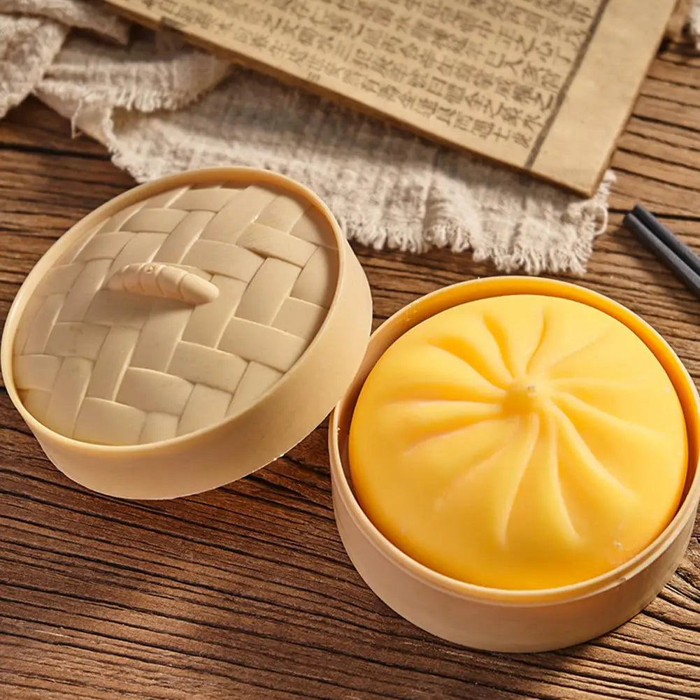 Kleurrijke Dumpling Stressbal Fidget Toy met Stoommandje