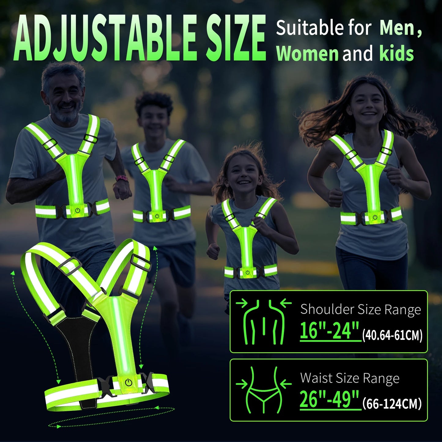 LED veiligheidsvest USB oplaadbaar
