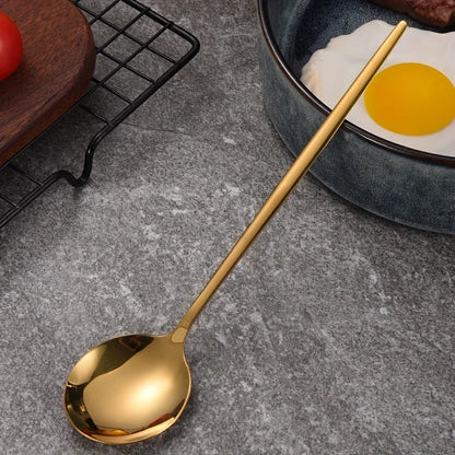 5-Delig Bestekset Roestvrij Staal Titanium Zwart en Goud