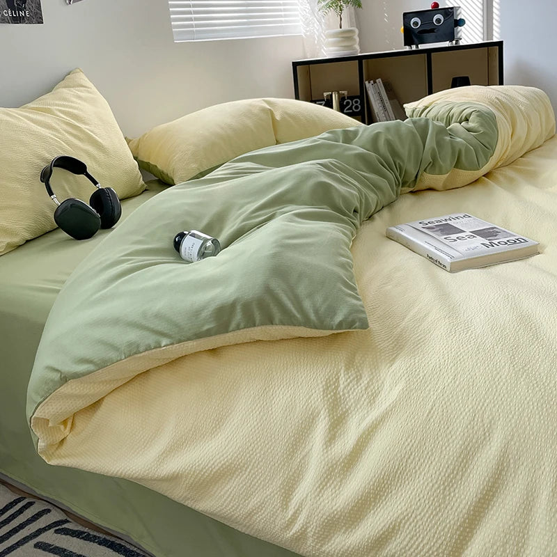 Dekbedovertrekset microfiber 3-delig met rits