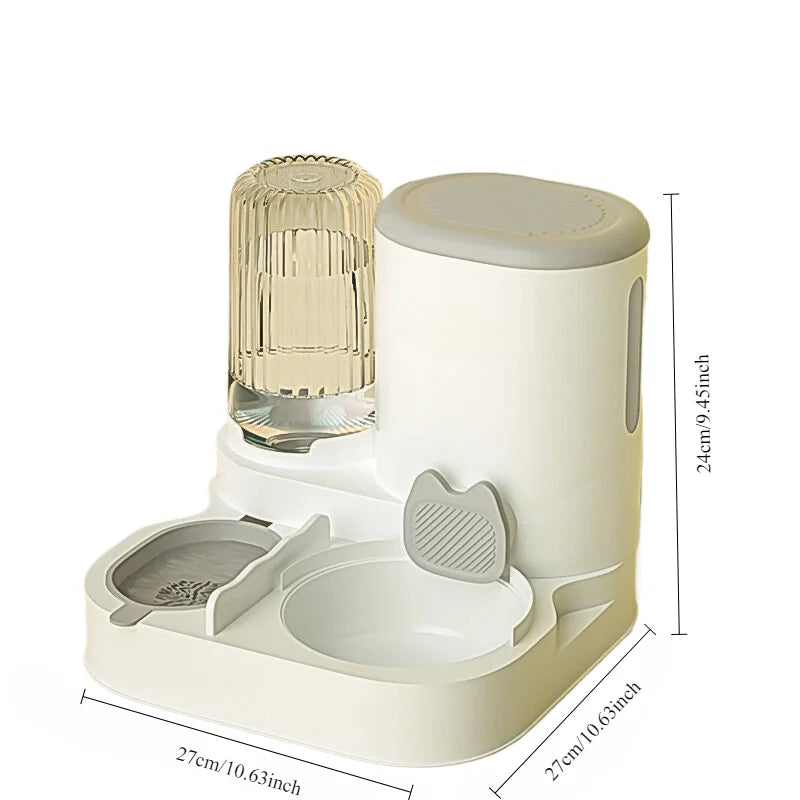 Integrated Food and Water Bowl for Cats and Dogs | Plastic