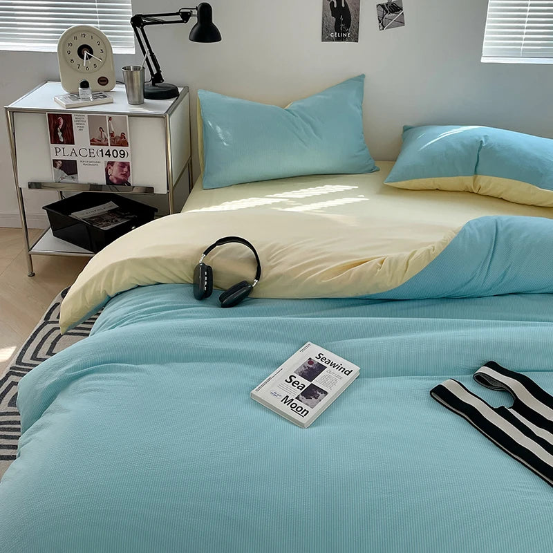 Dekbedovertrekset microfiber 3-delig met rits