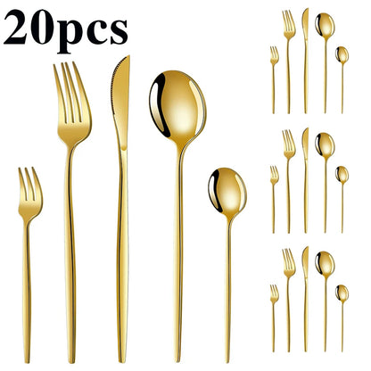 Gouden Portugese Bestekset RVS