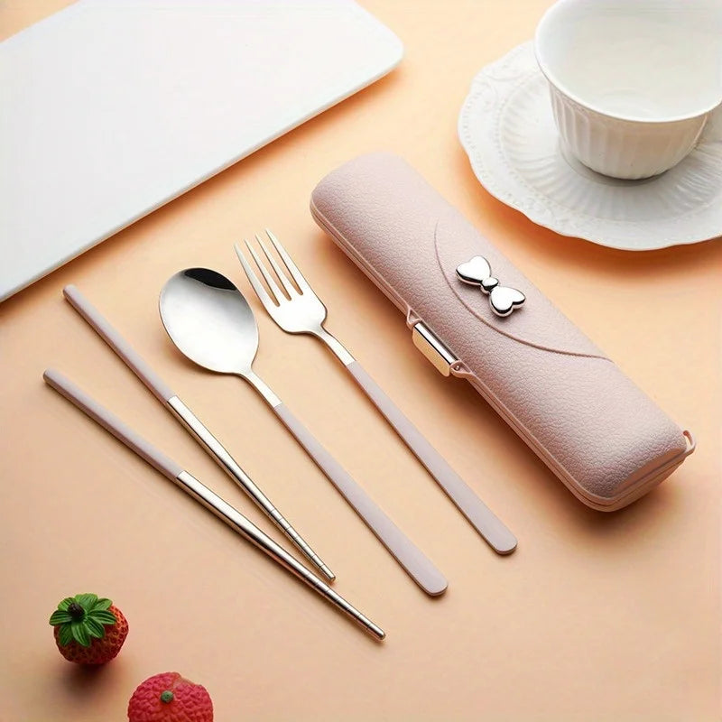 3-delige Roestvrijstalen Bestekset Draagbaar