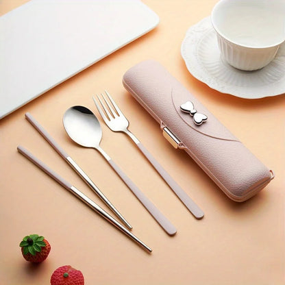 3-delige Roestvrijstalen Bestekset Draagbaar