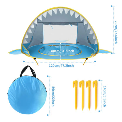 Pop-up Strandtent voor Kinderen met Zwembadje en UV-bescherming