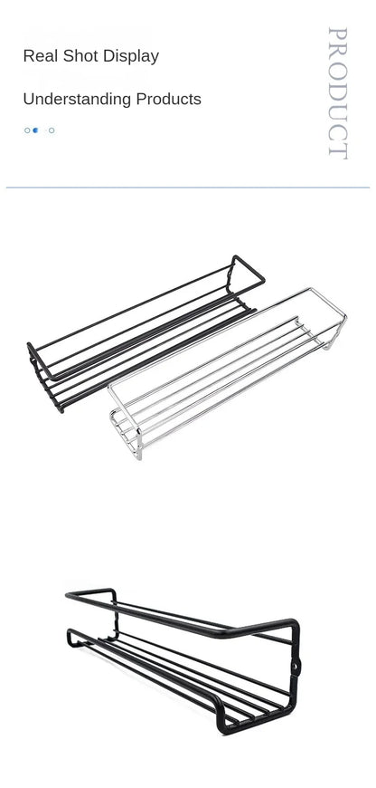 Set van 2 ijzeren draadkruidenrekken voor wandmontage