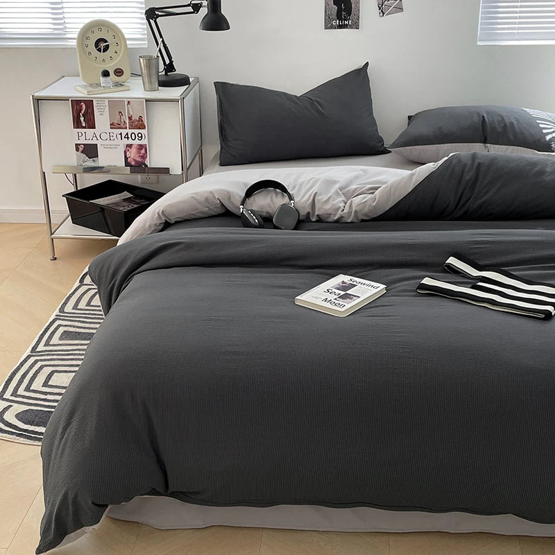Dekbedovertrekset microfiber 3-delig met rits