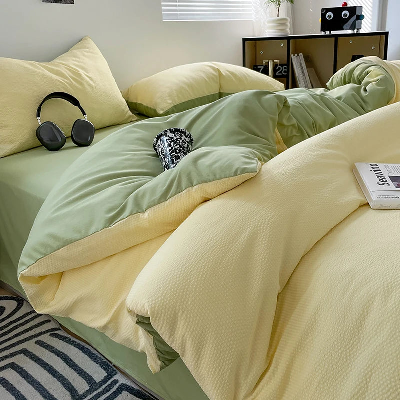 Dekbedovertrekset microfiber 3-delig met rits