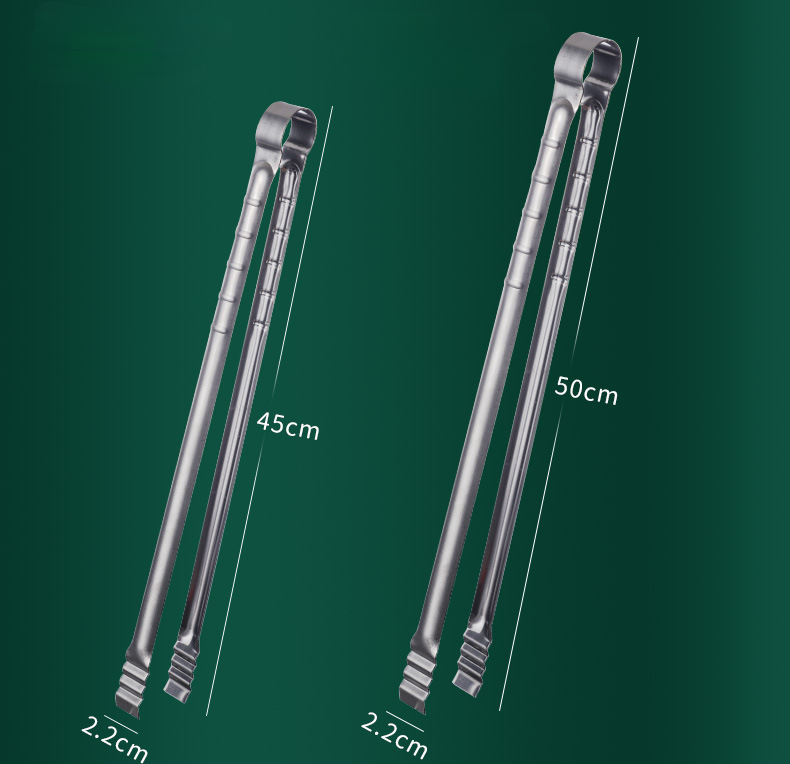 Long BBQ Tongs 45 cm Stainless Steel for Outdoor Cooking