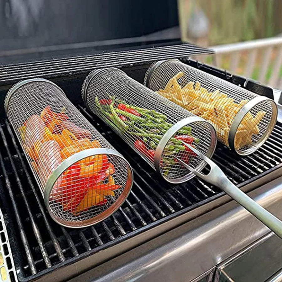 Barbecuebasket rol rond roestvrij staal